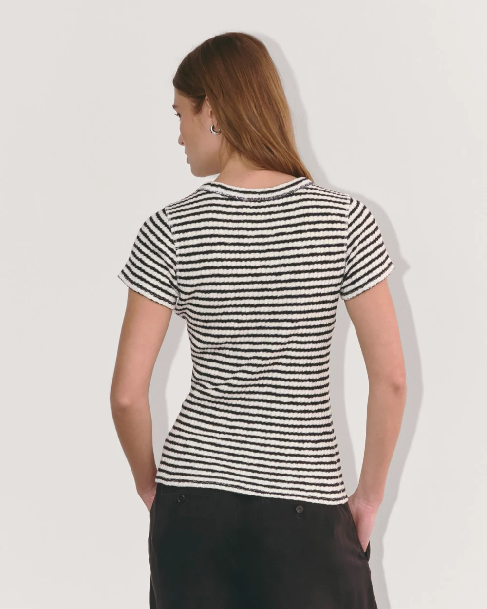 The Cozy Rib Tee | Black / Bone - Image 5