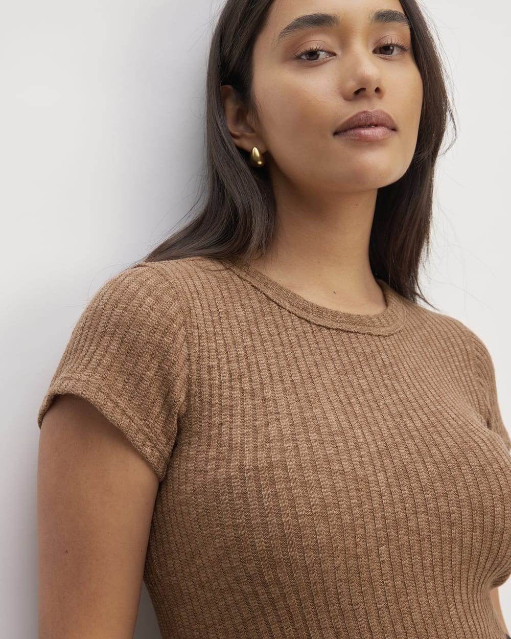 The Cozy Rib Tee | Carob Brown - Image 4