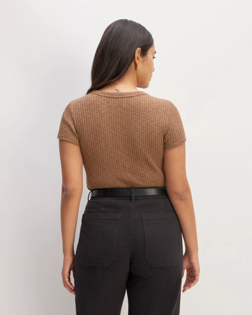 The Cozy Rib Tee | Carob Brown - Image 6