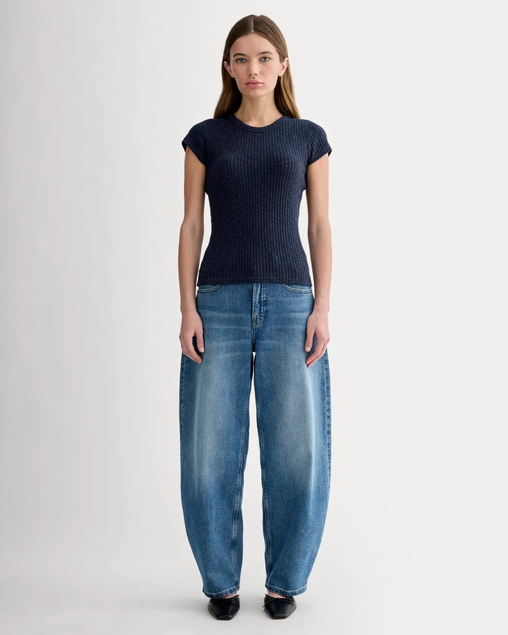 The Cozy Rib Tee | Navy - Image 3