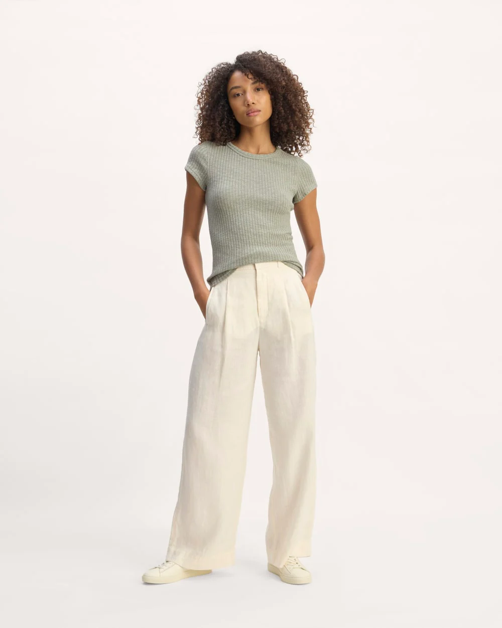 The Cozy Rib Tee | Sage Green - Image 3