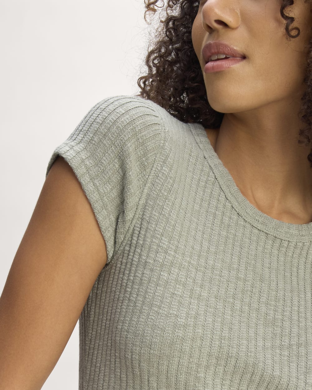 The Cozy Rib Tee | Sage Green - Image 5