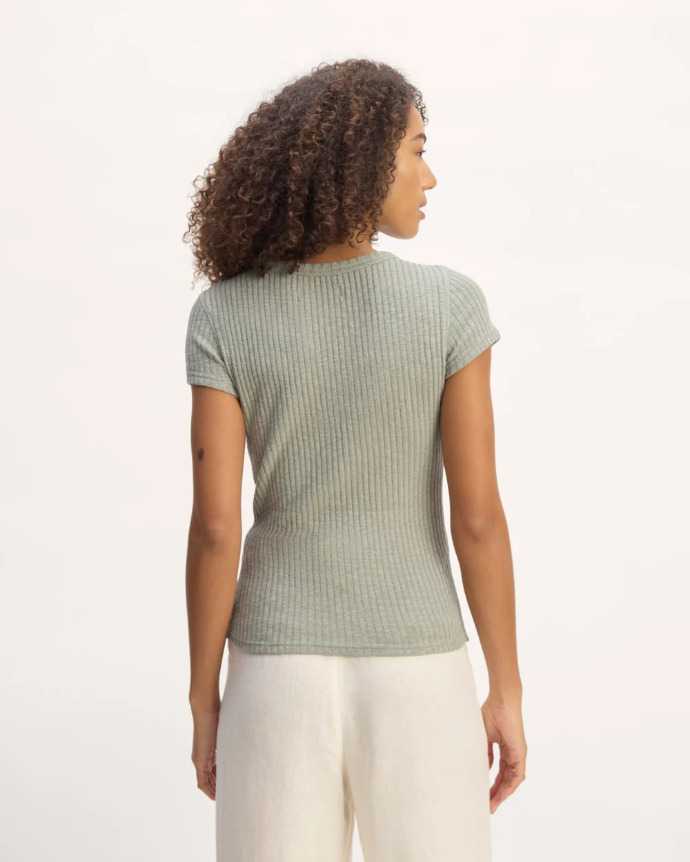 The Cozy Rib Tee | Sage Green - Image 6
