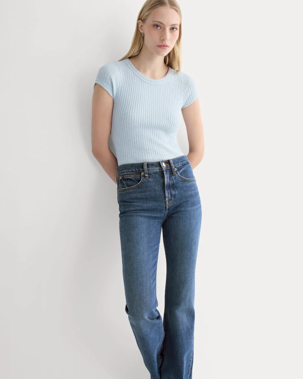 The Cozy Rib Tee | Skywriting - Image 4