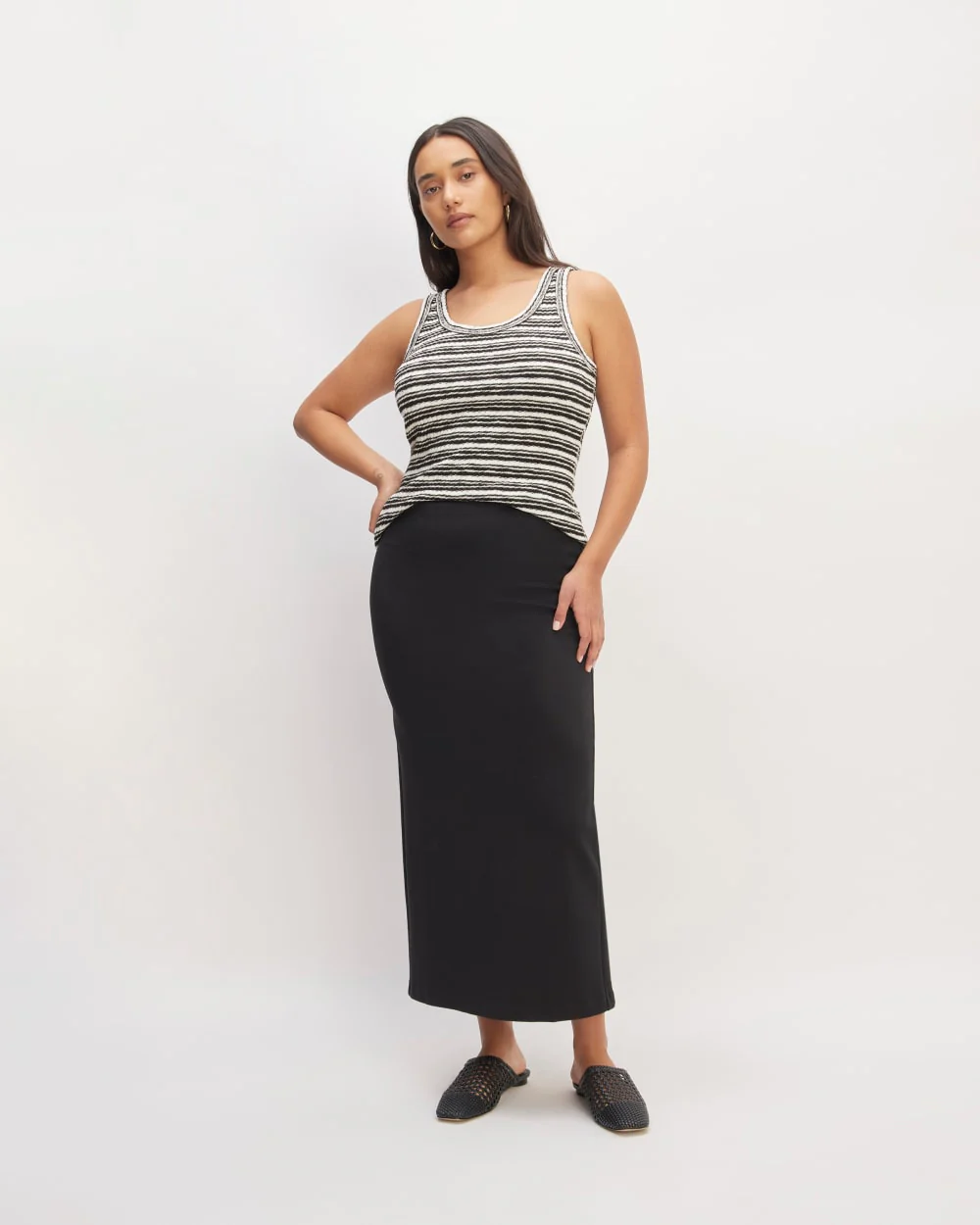 The Cozy Rib Tank | Bone / Black - Image 3