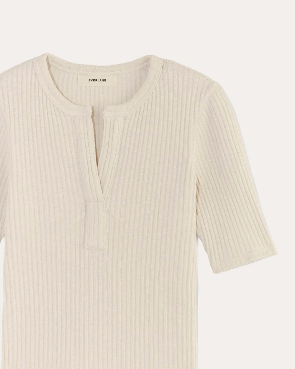 The Rib-Knit Short-Sleeve Henley | Bone - Image 7