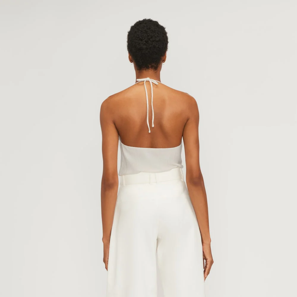 The Rib Soft Knit Halter Top | Bone - Image 3