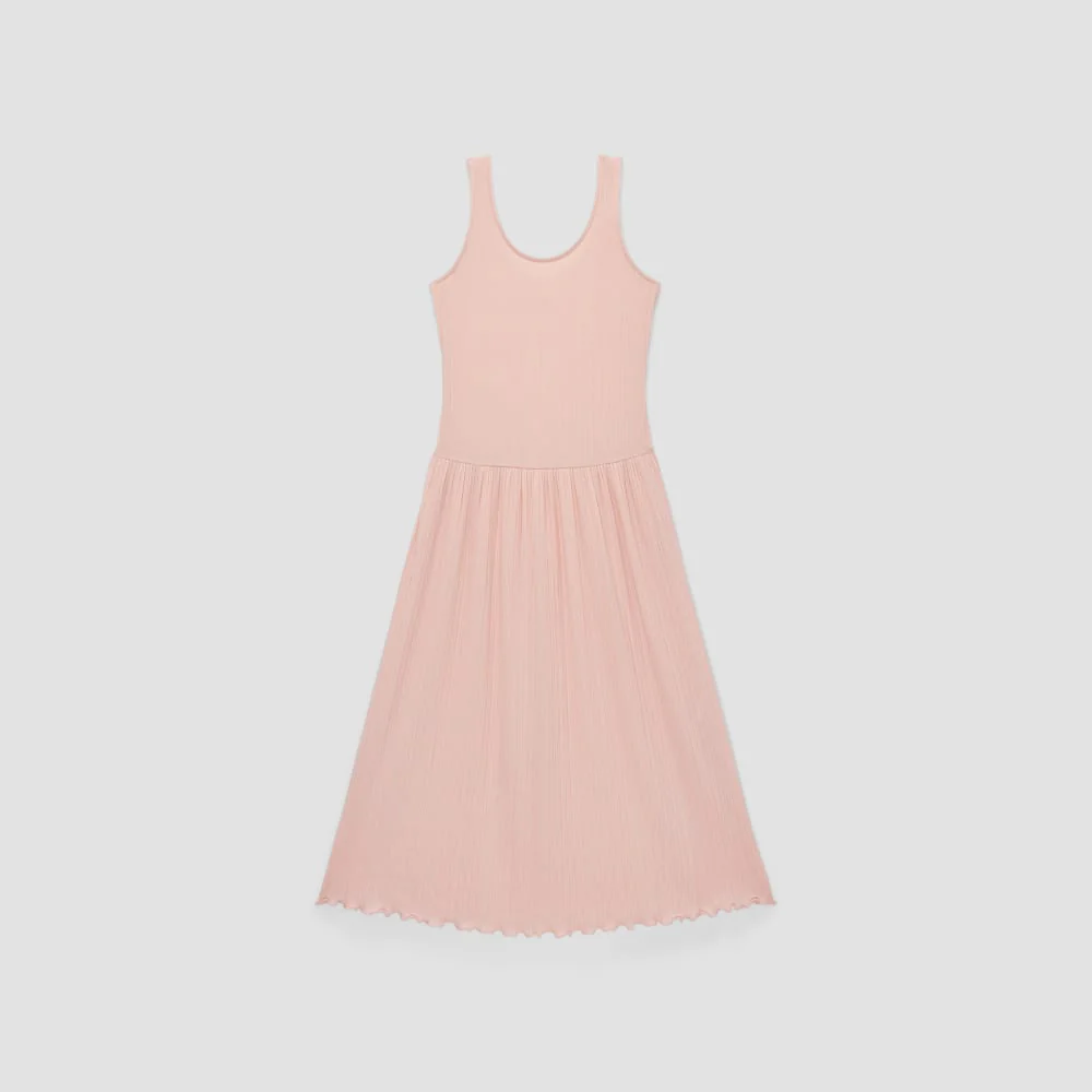 The Rib Soft Knit Scoop-Neck Dress | Petal Pink - Image 2