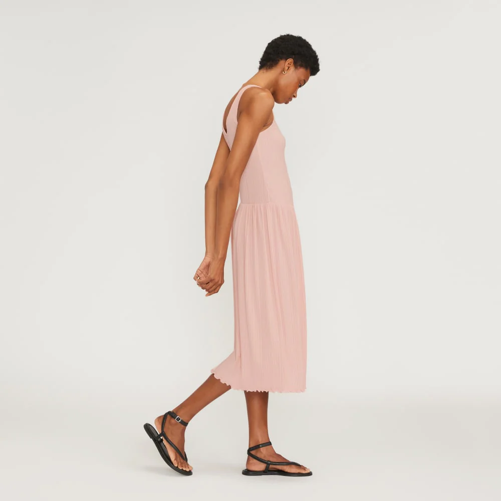 The Rib Soft Knit Scoop-Neck Dress | Petal Pink - Image 4