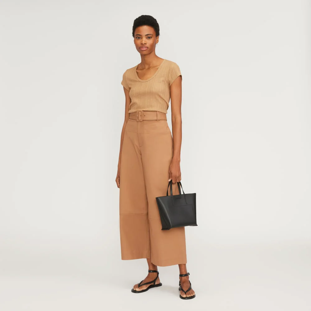 The Rib Soft Knit Scoop-Neck Tee | Caramel - Image 5