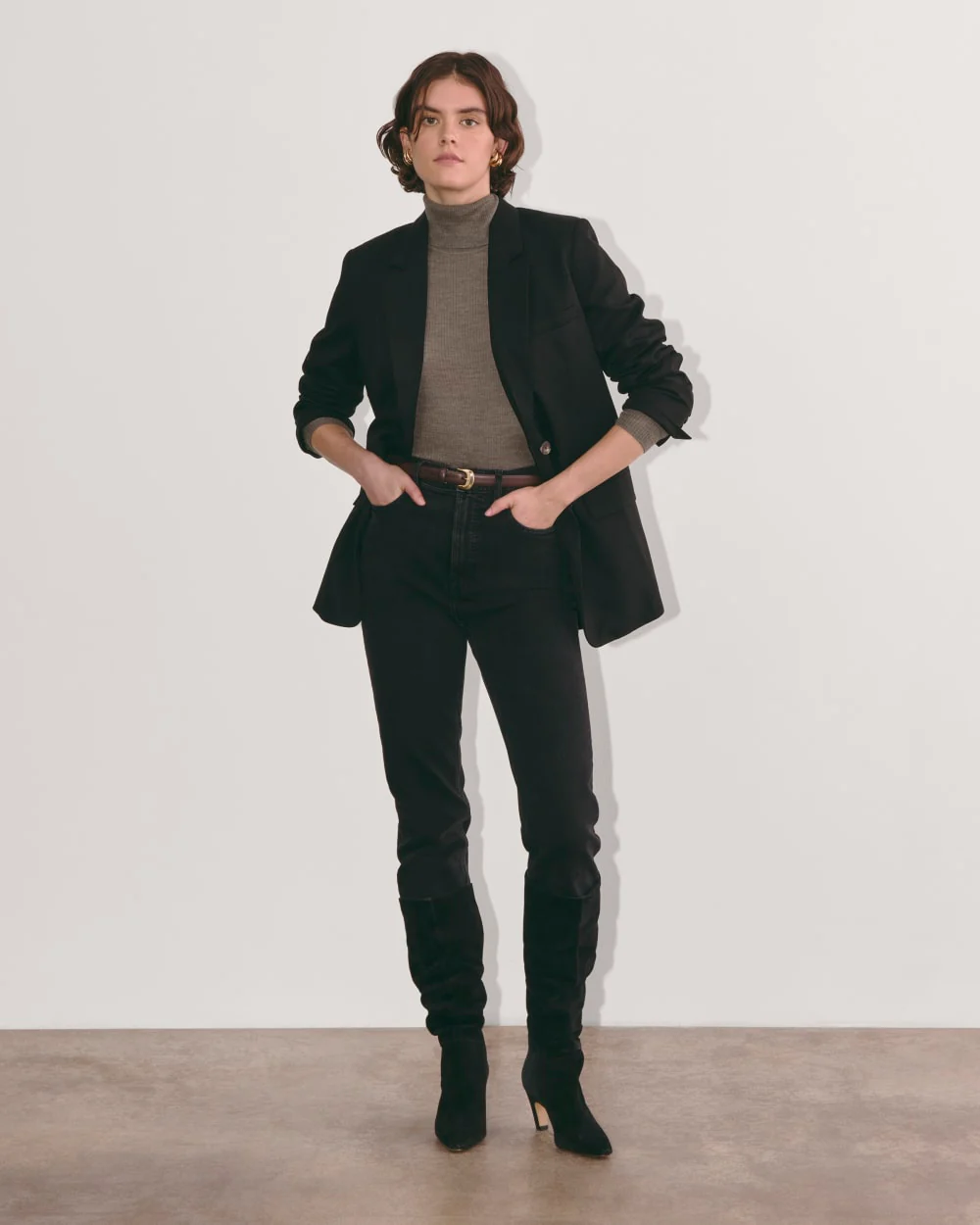 The Turtleneck in Ultrasoft Merino | Heather Cocoa - Image 4
