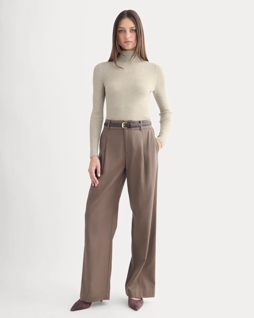The Turtleneck in Ultrasoft Merino | Heather Oatmeal - Image 3