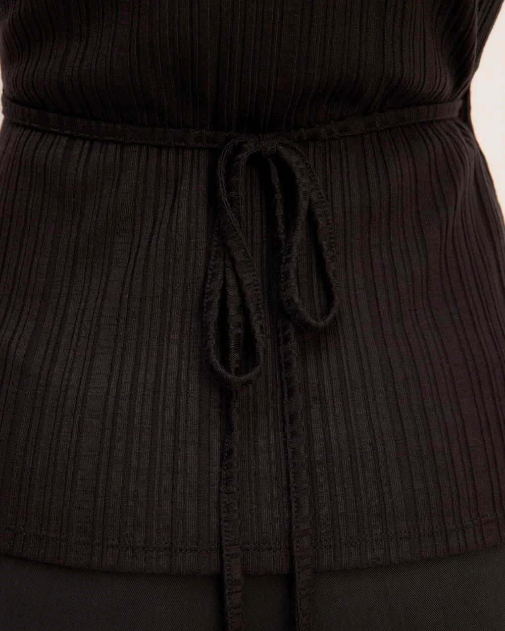 The Rib Wrap Top | Black - Image 5