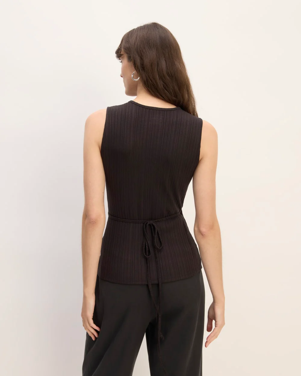 The Rib Wrap Top | Black - Image 6