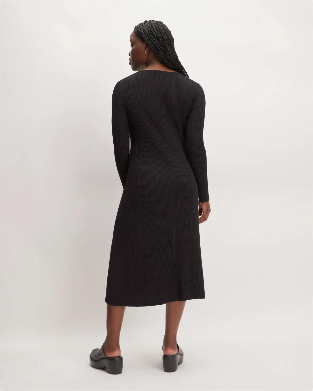 The Ribbed Scoopneck Dress | Black - Image 6