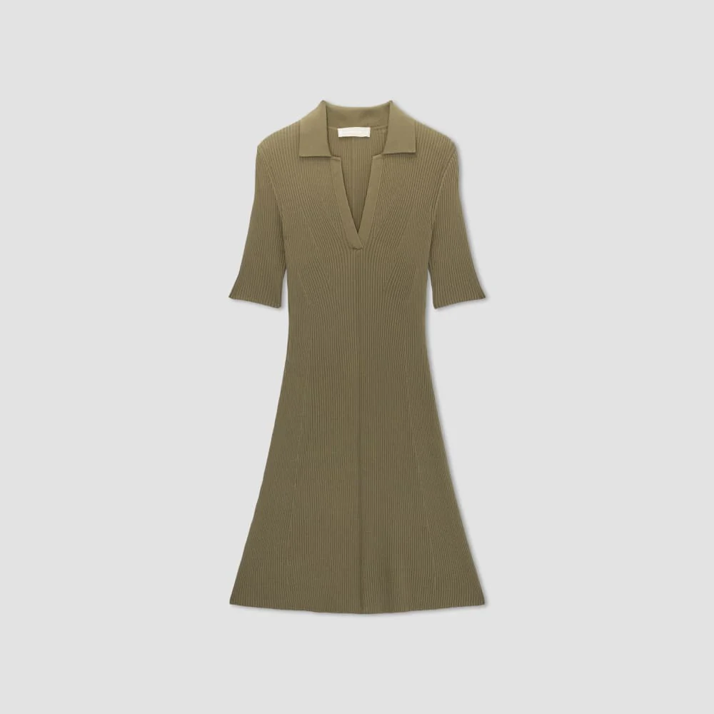The Ribbed Short-Sleeve Polo Dress | Kalamata - Image 2