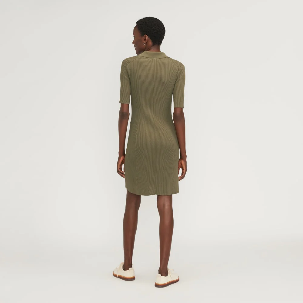 The Ribbed Short-Sleeve Polo Dress | Kalamata - Image 3