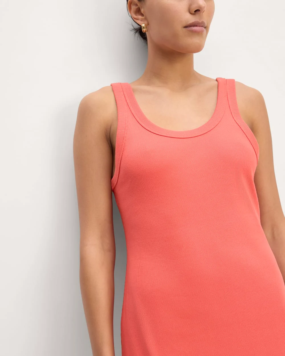 The ’90s Rib Dress | Coral - Image 4
