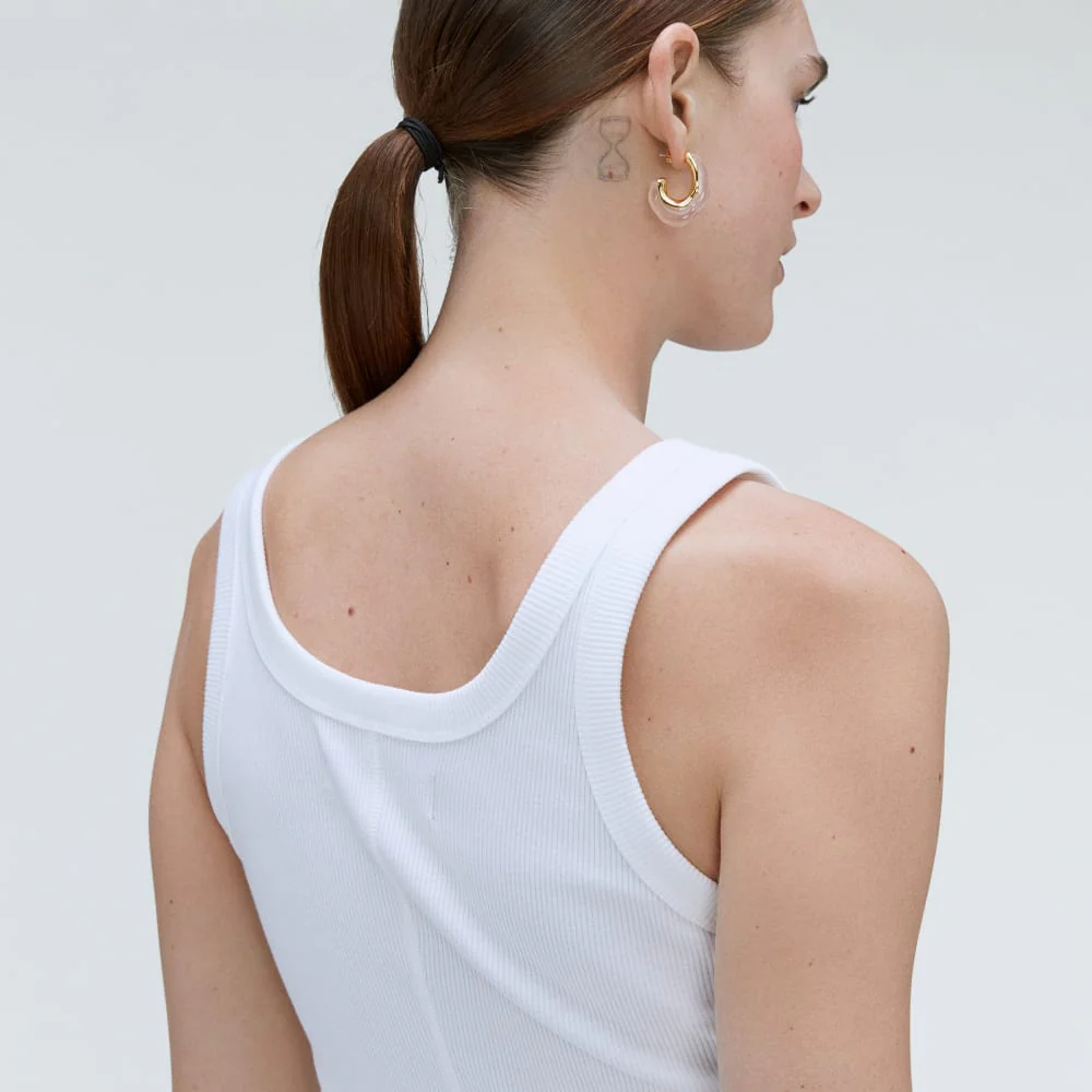 The ’90s Rib Dress | White - Image 6