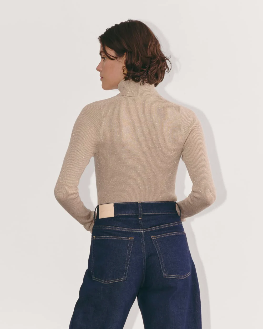 The Turtleneck in Lurex Merino | Gold - Image 5