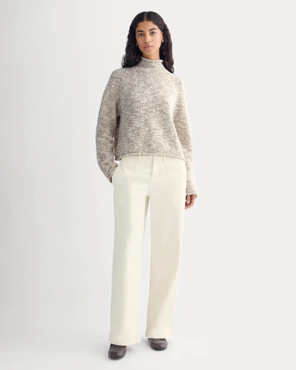 Rollneck Sweater | Bone/Trench Coat Twist - Image 3