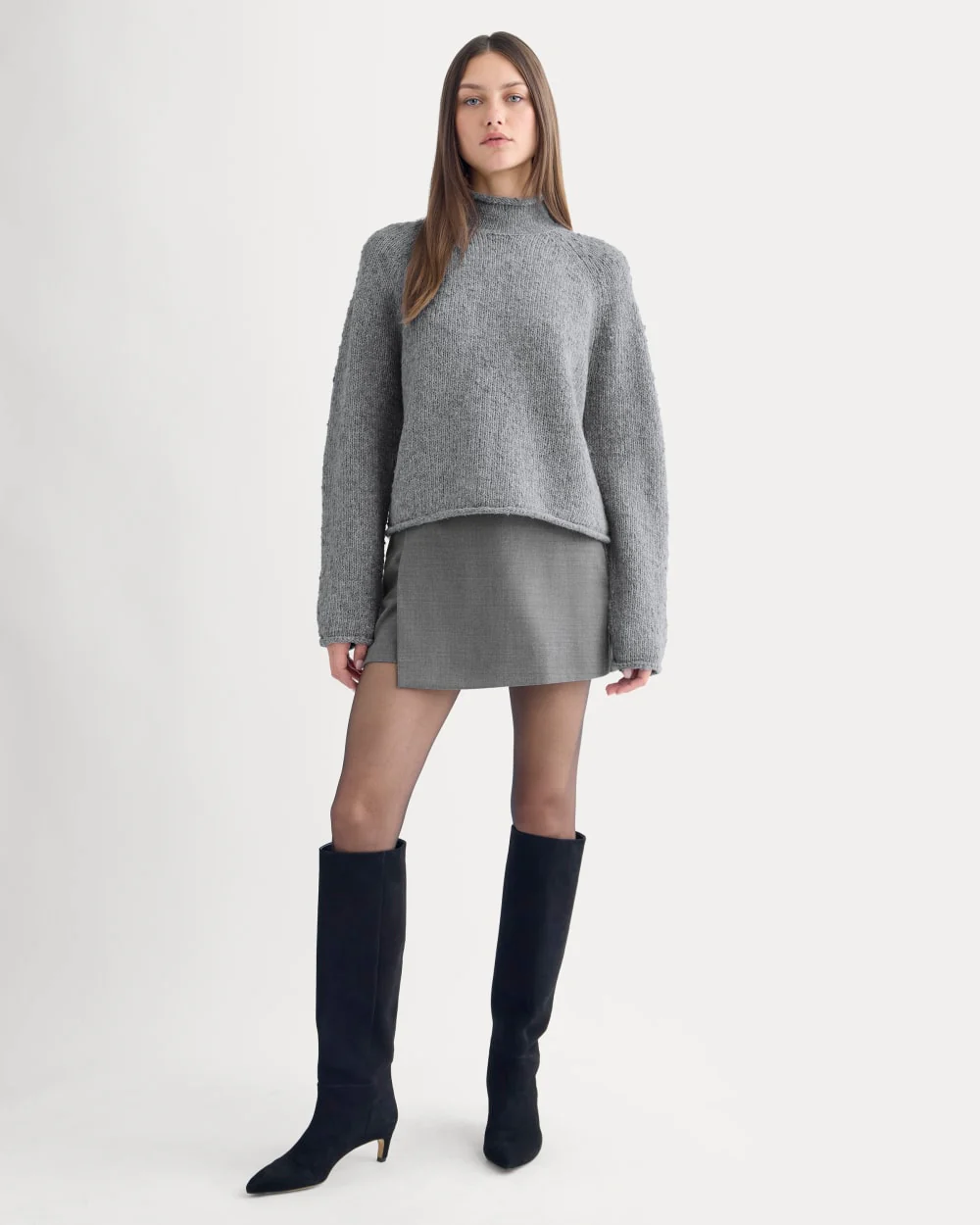 Rollneck Sweater | Heather Grey/Twist - Image 5