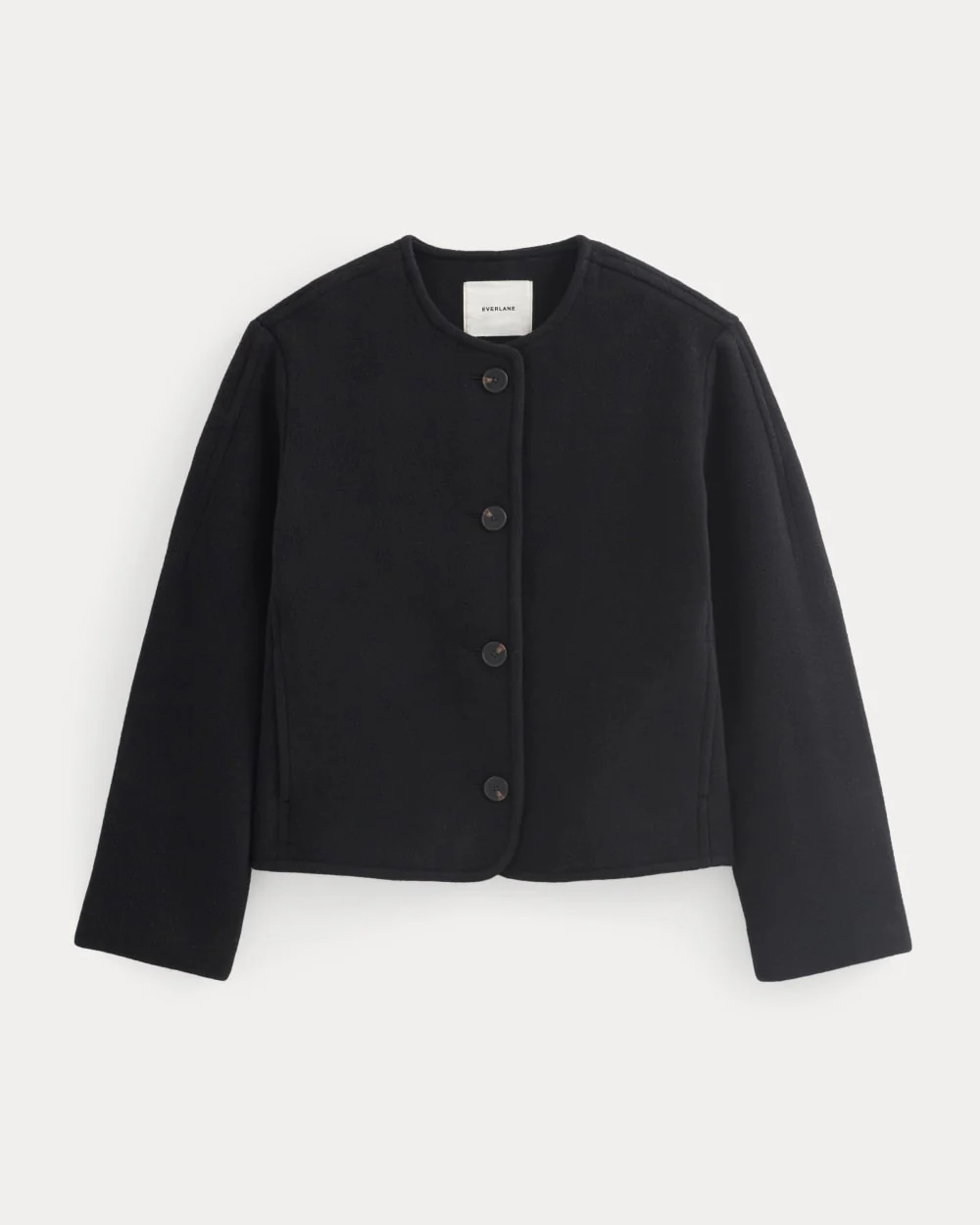 The Cocoon Coat in Wool | Black - Image 2