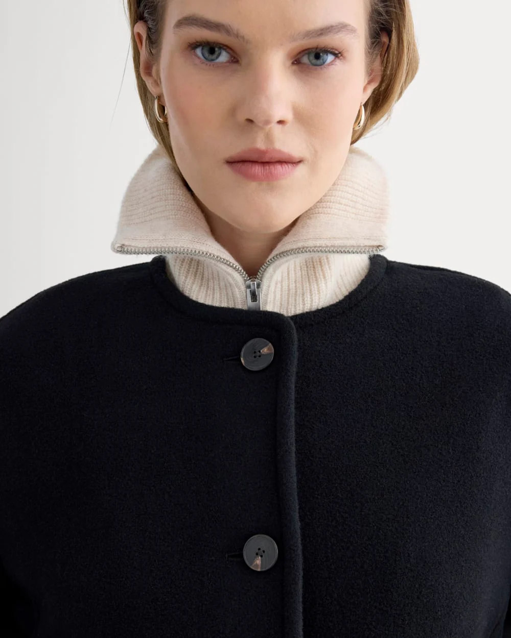 The Cocoon Coat in Wool | Black - Image 4