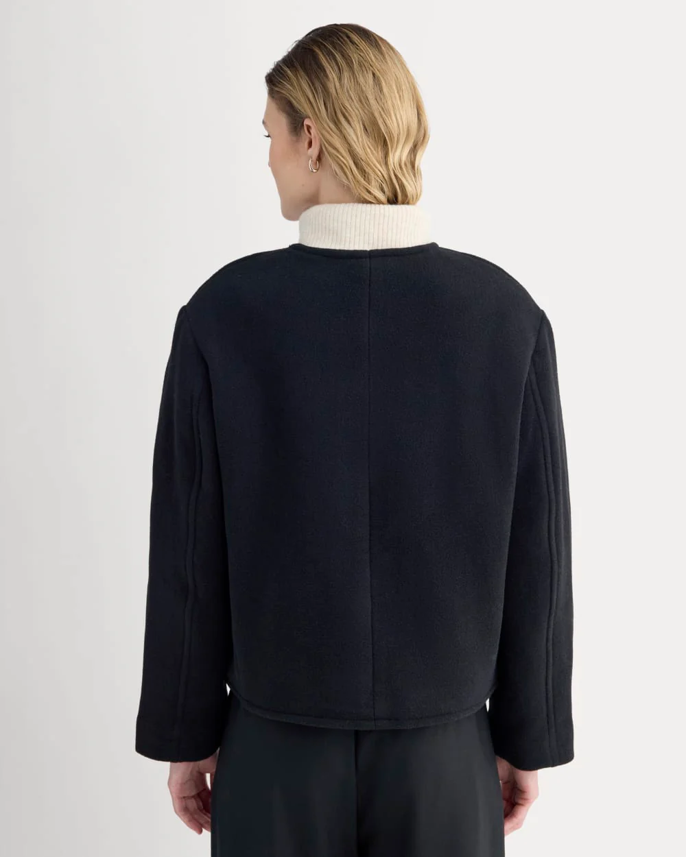 The Cocoon Coat in Wool | Black - Image 5