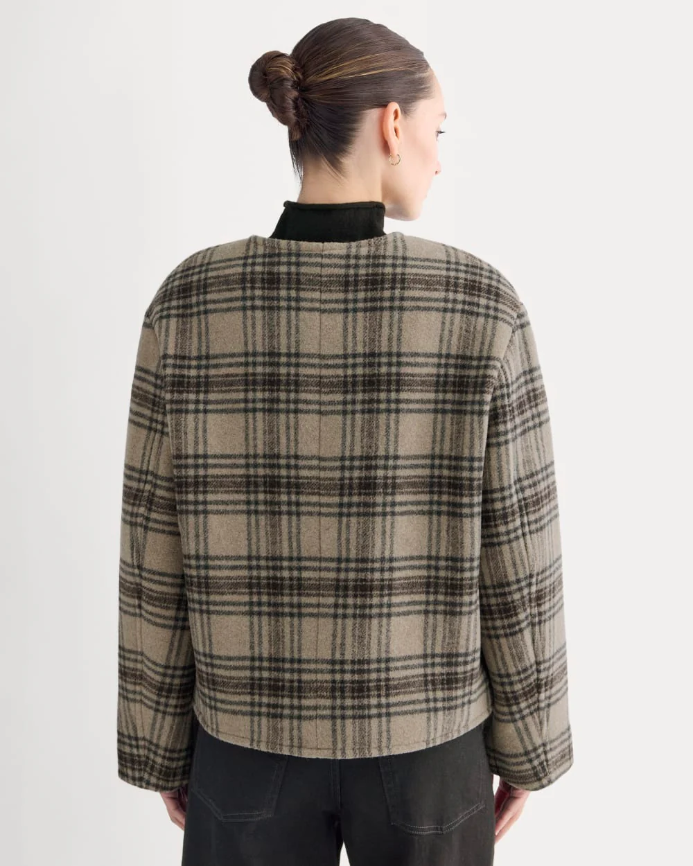 The Cocoon Coat in Wool | Chocolate Plum/Heather Charcoal - Image 5