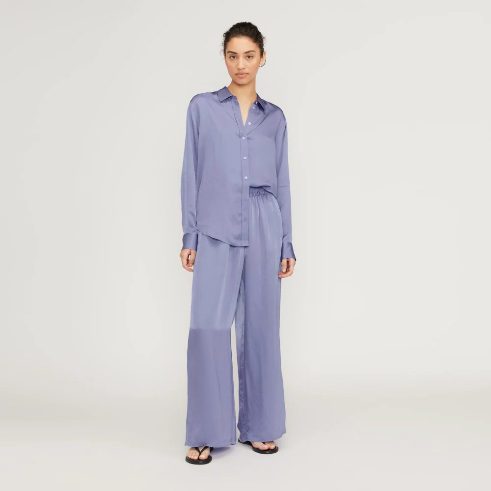 The Satin Pull-On Pant | Cornflower Blue - Image 6