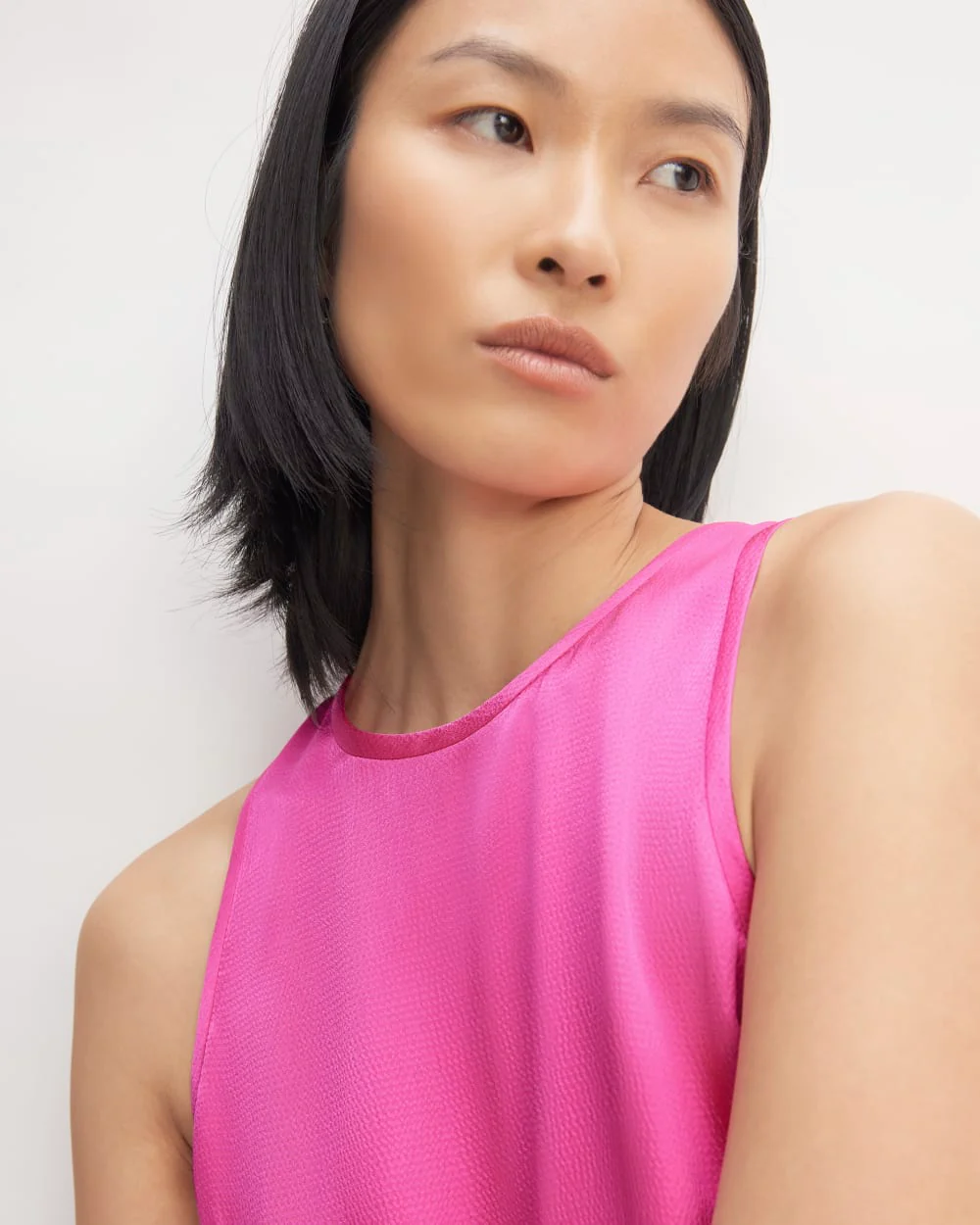 The Satin Racerback Slip Dress | Fuchsia Pink - Image 3