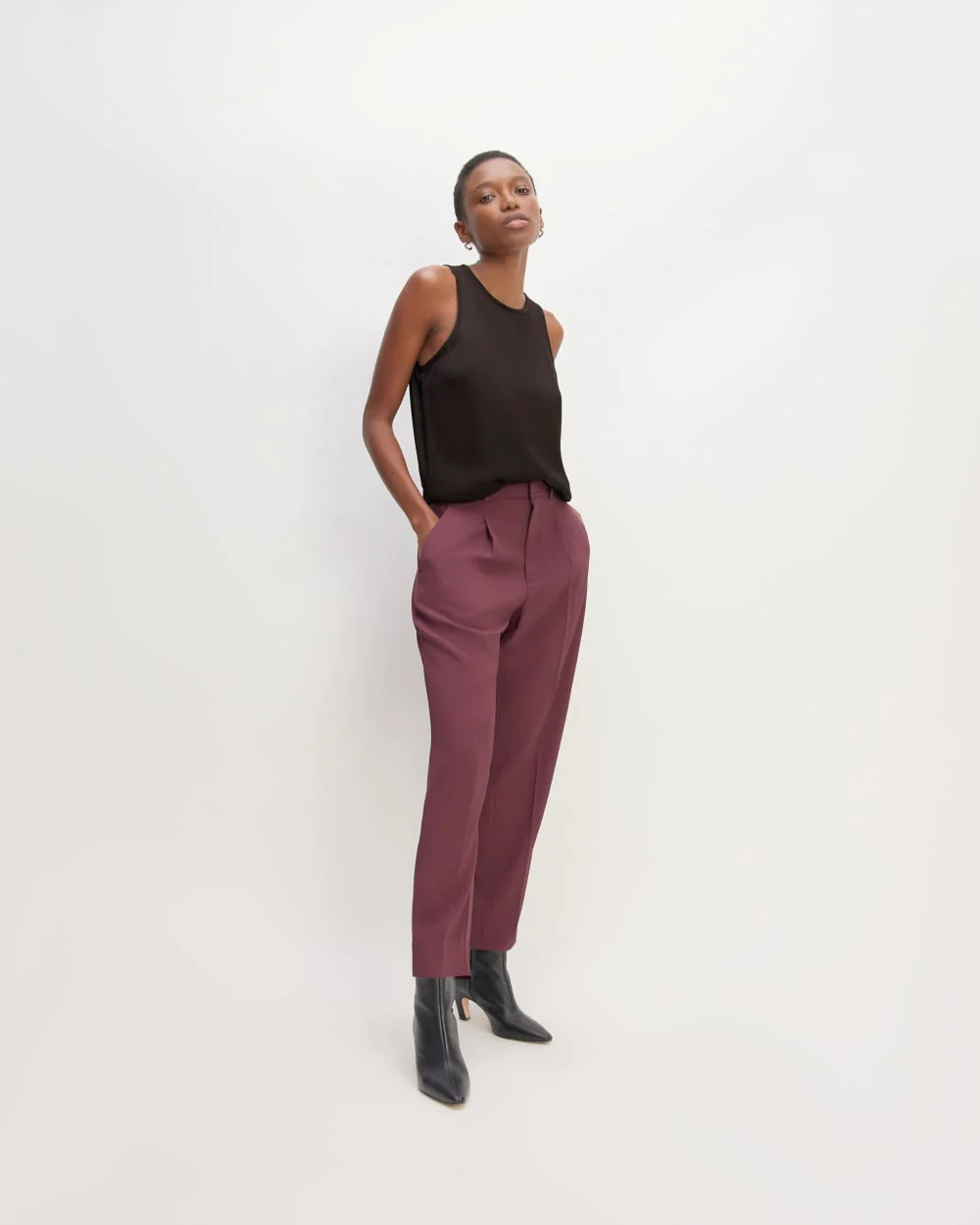 The Satin Racerback Top | Black - Image 3