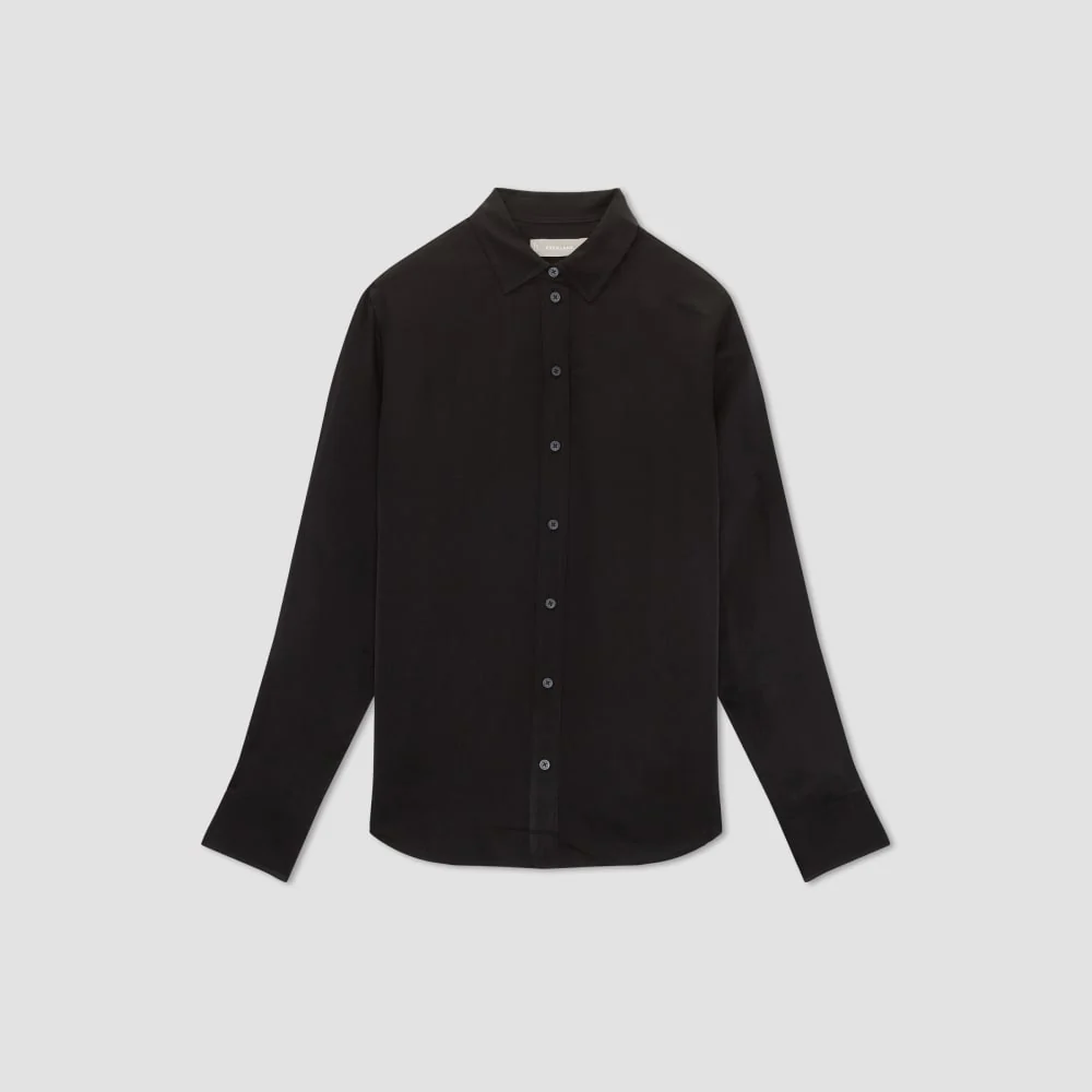 The Satin Relaxed Shirt | Black - Image 2