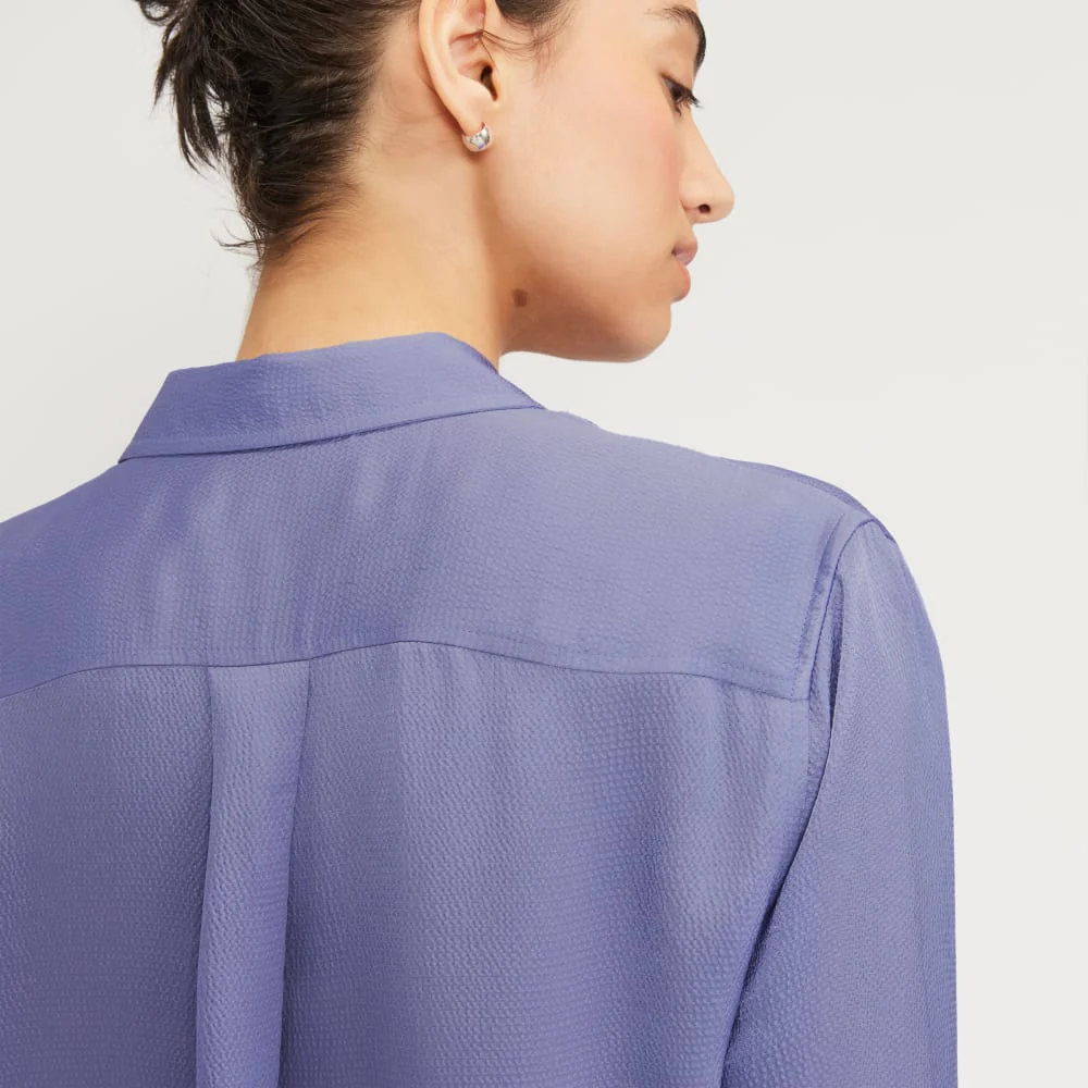 The Satin Relaxed Shirt | Cornflower Blue - Image 5