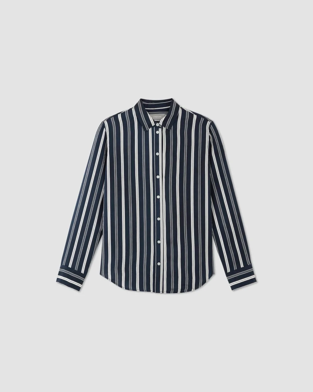 The Satin Relaxed Shirt | Navy / Bone - Image 2