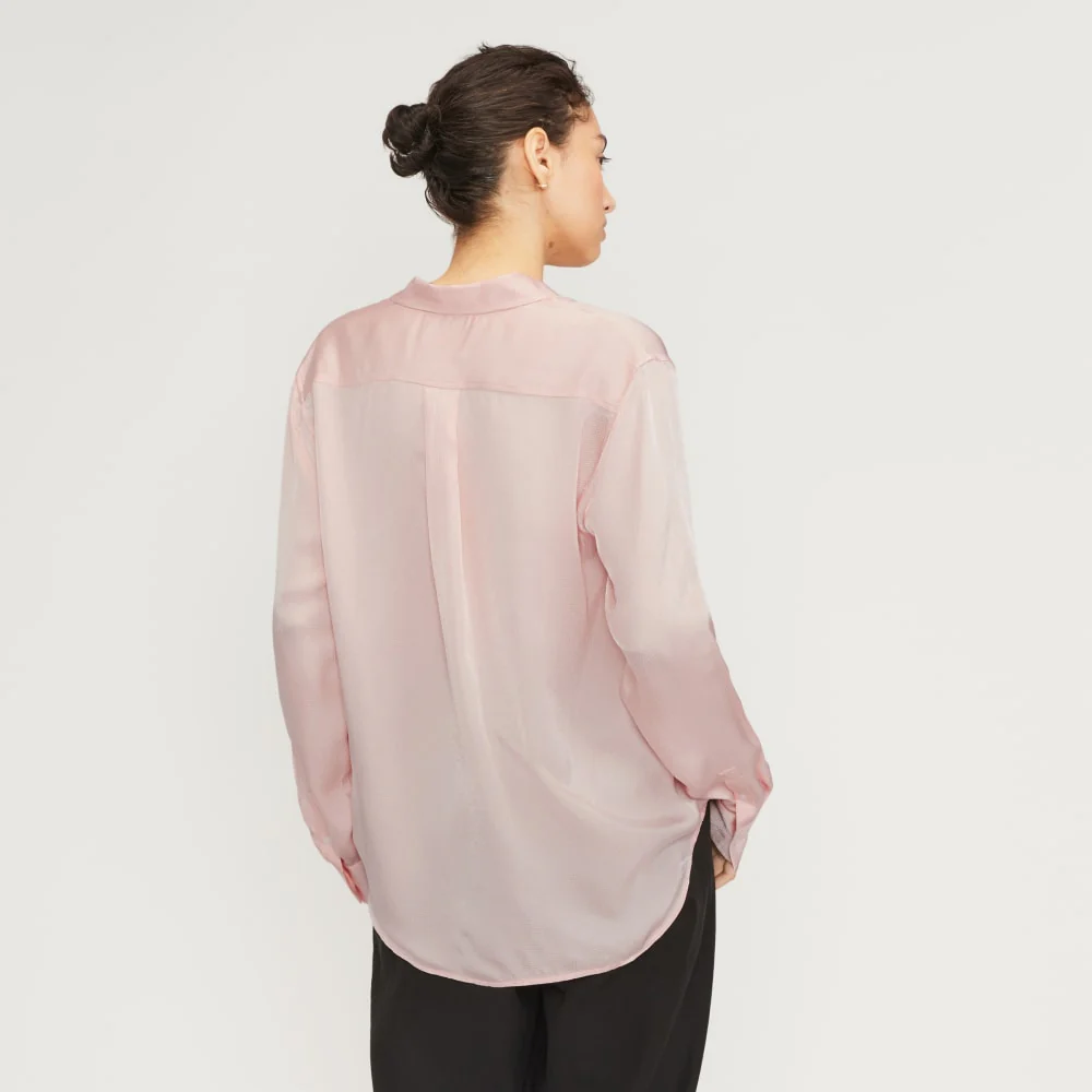 The Satin Relaxed Shirt | Petal Pink - Image 3