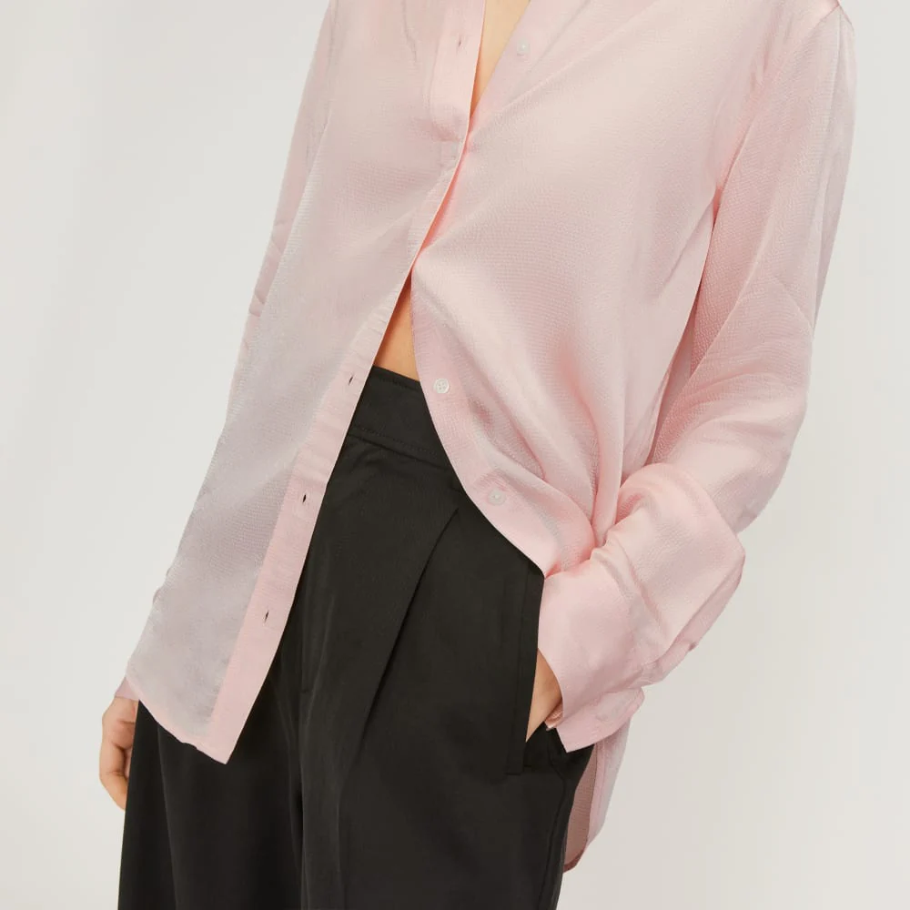 The Satin Relaxed Shirt | Petal Pink - Image 5