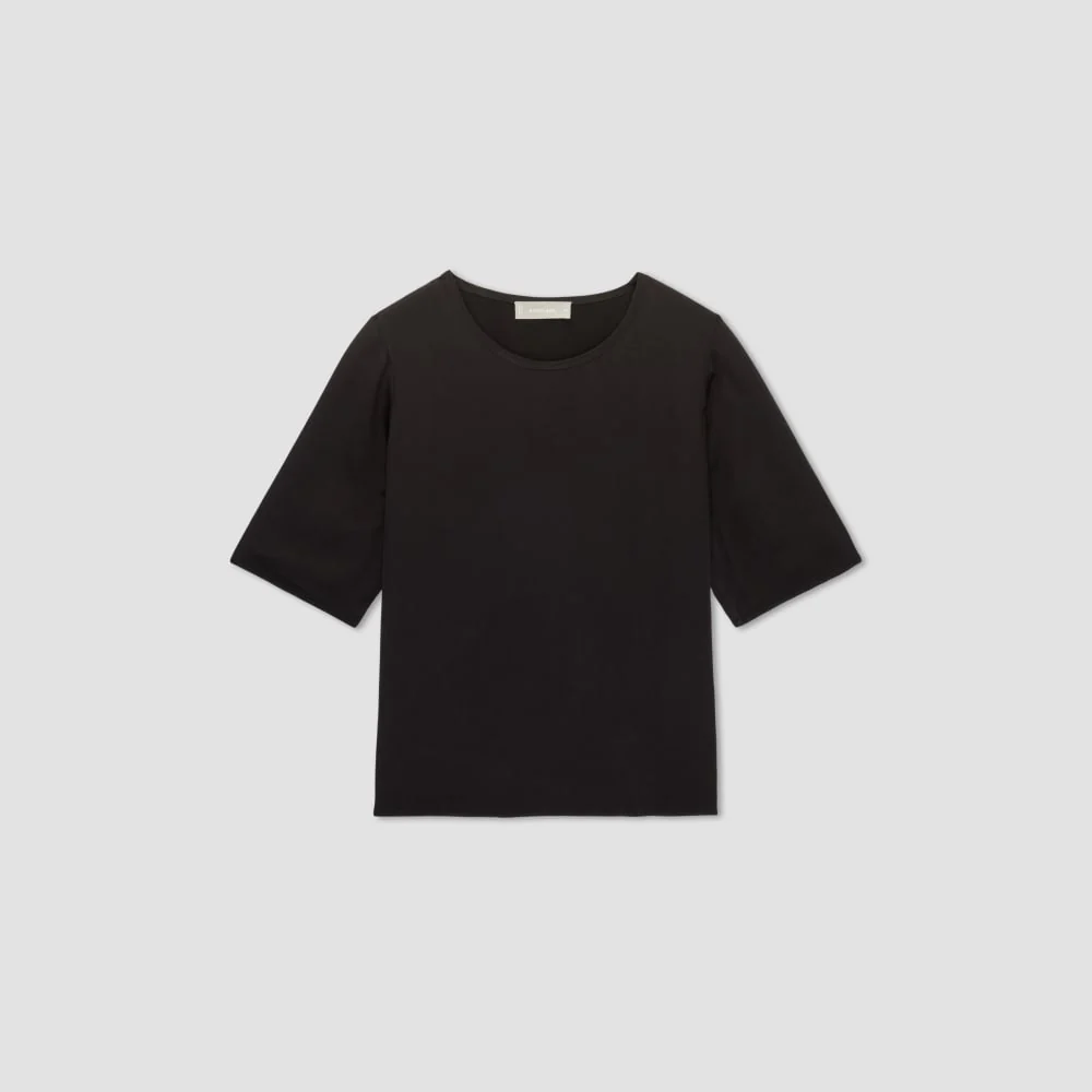 The Satin Relaxed Tee | Black - Image 2