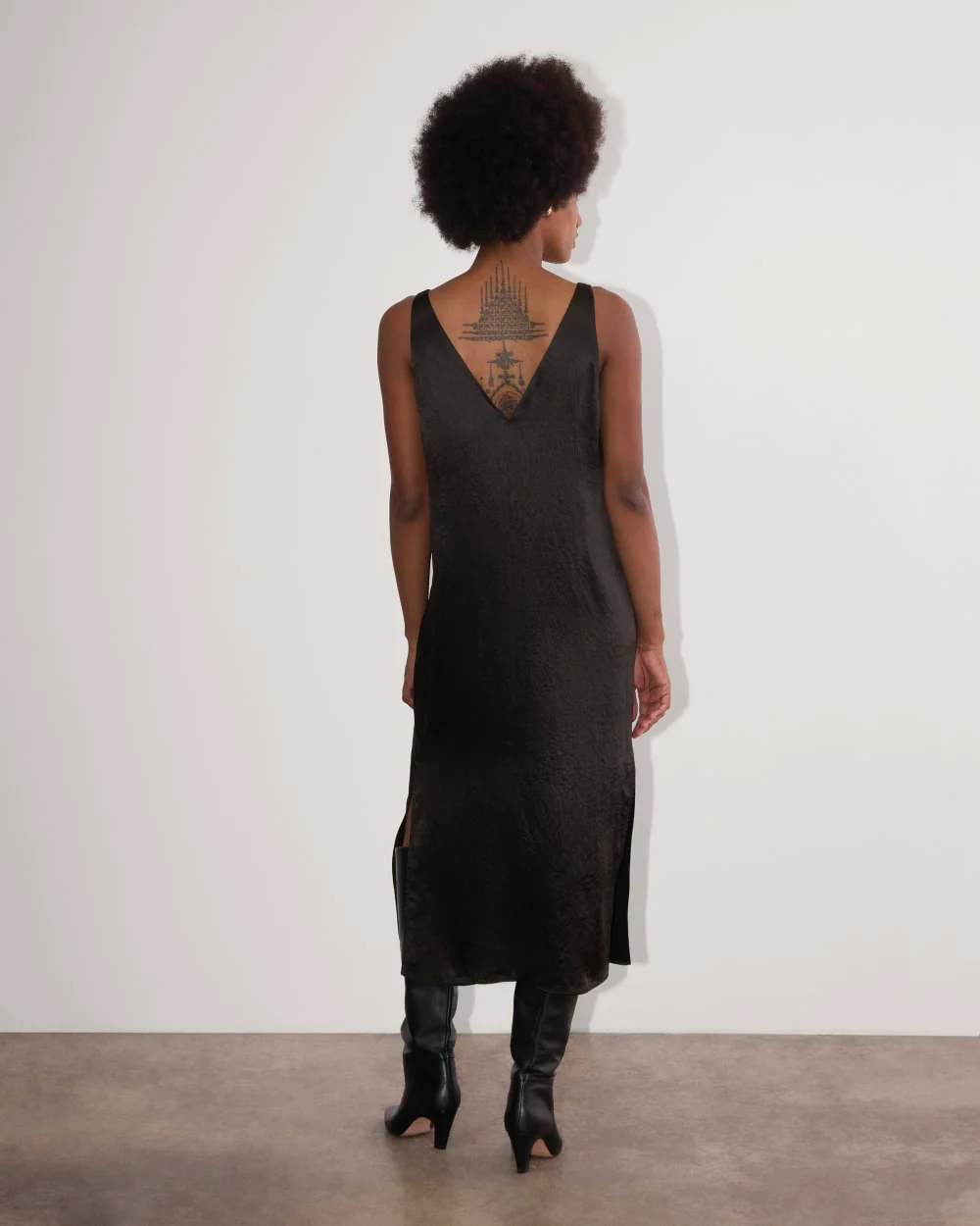 The Satin Slip Dress | Black - Image 5
