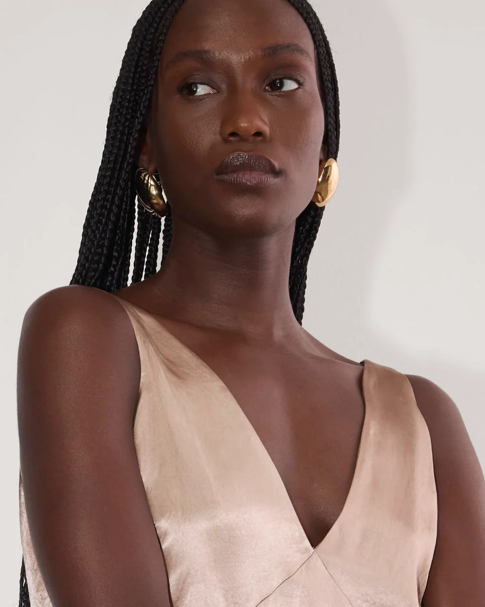 The Satin Slip Dress | Champagne - Image 3