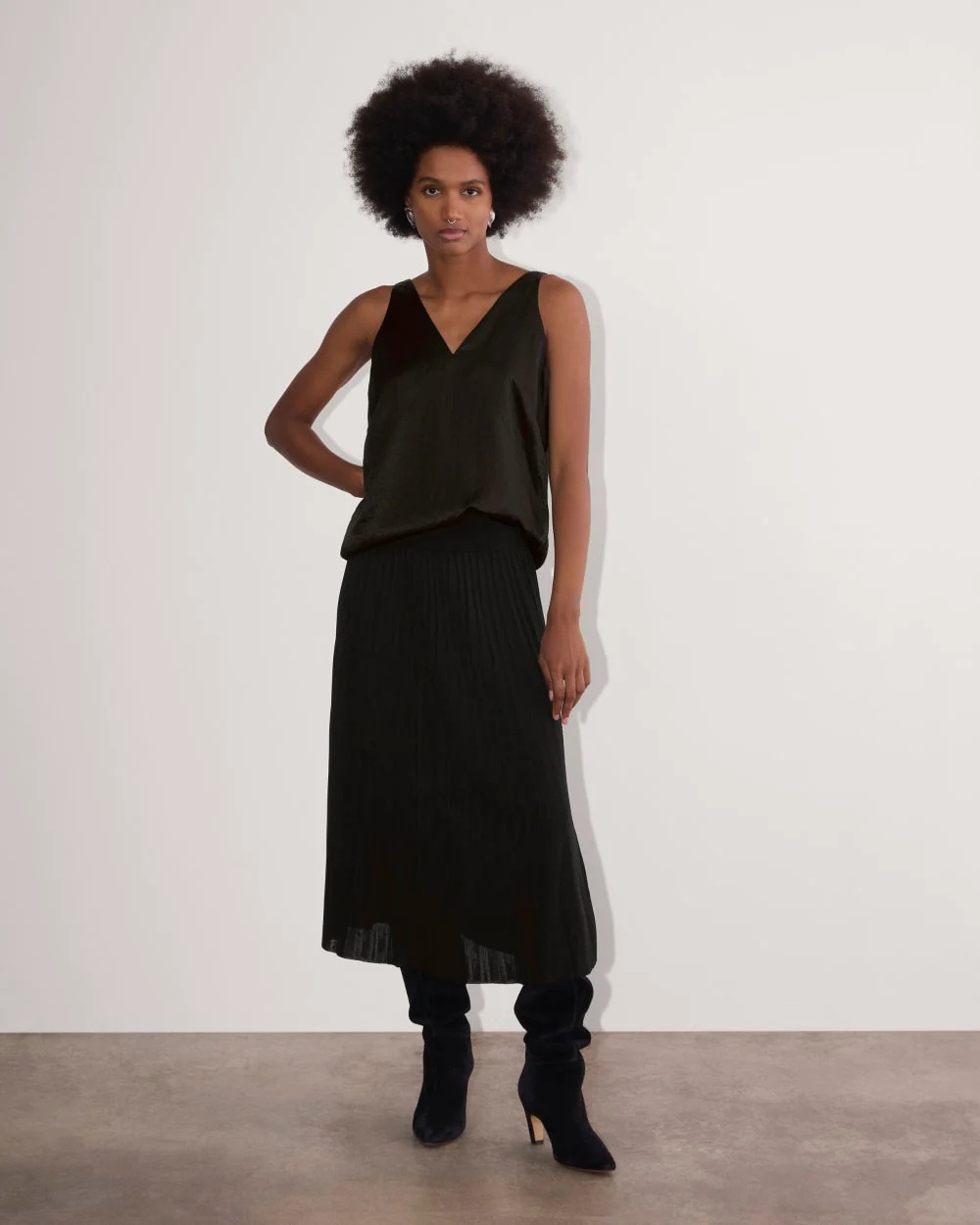 The Satin Tank | Black - Image 4