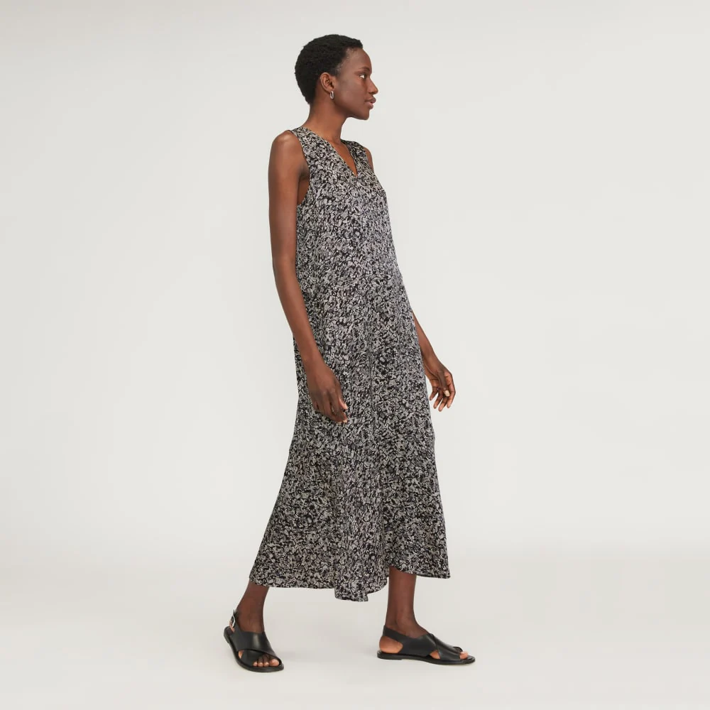 The Satin V-Neck Maxi Dress | Splatter - Image 3