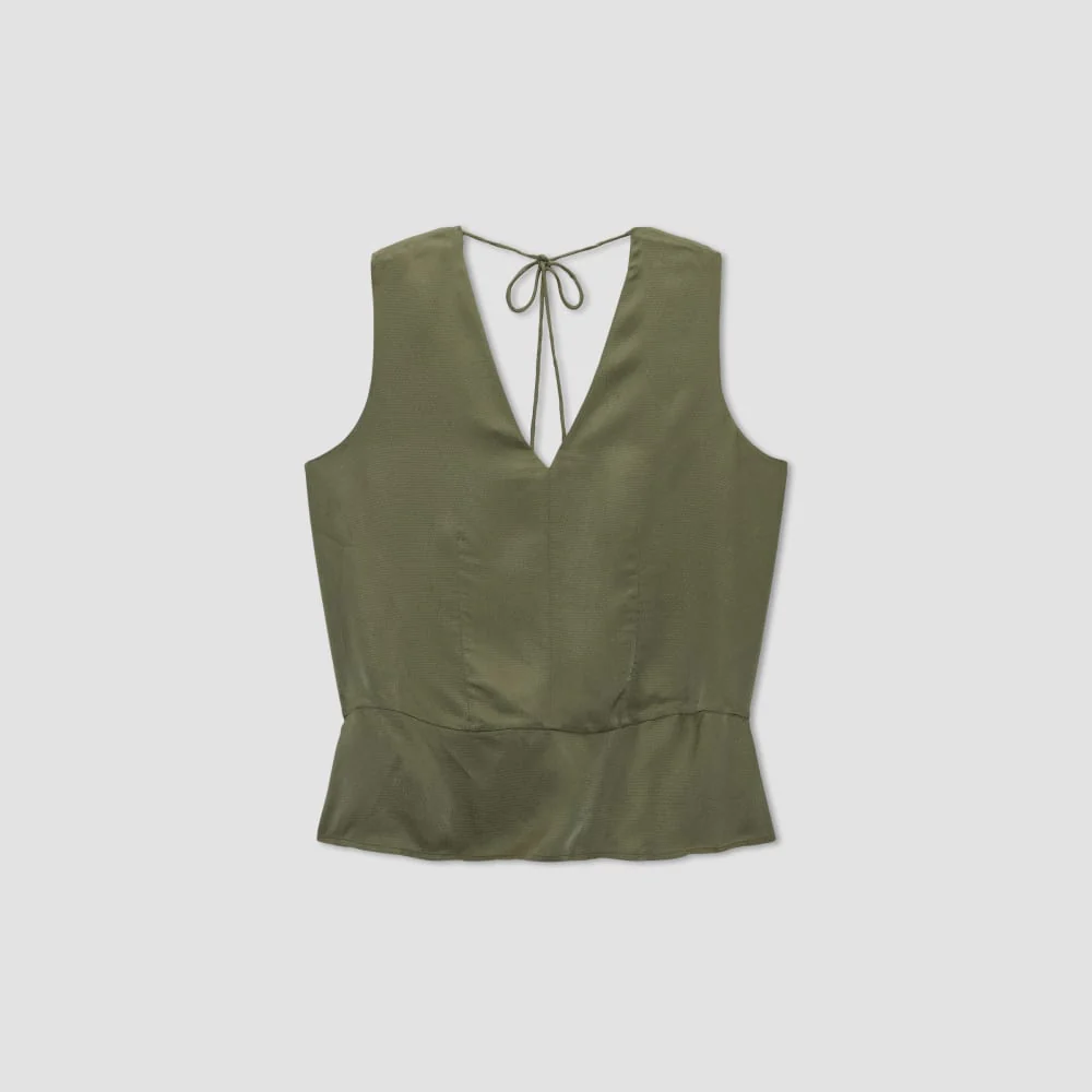 The Satin V-Neck Top | Kalamata - Image 2