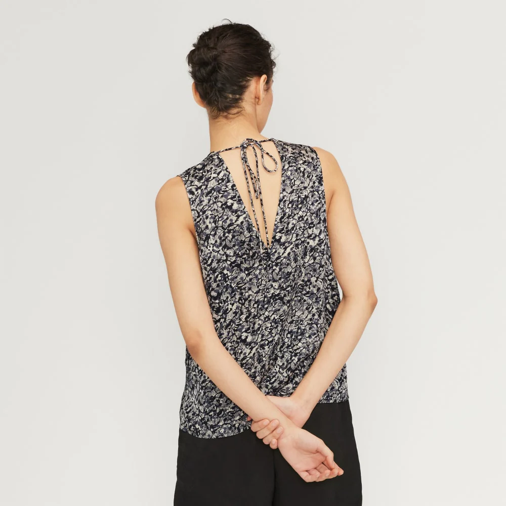The Satin V-Neck Top | Splatter - Image 3