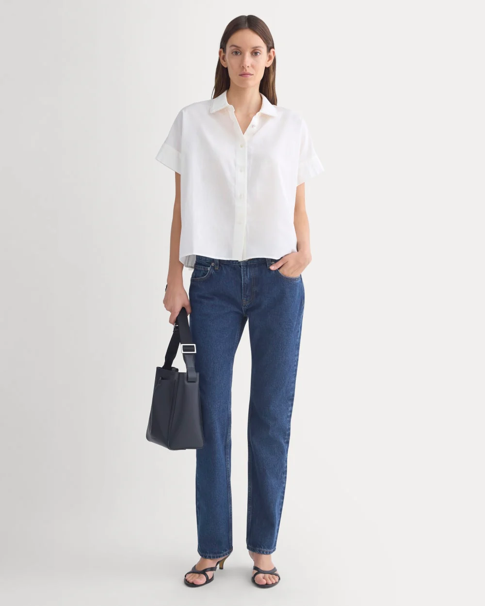 Scalloped-Collar Square Shirt | Bone - Image 3