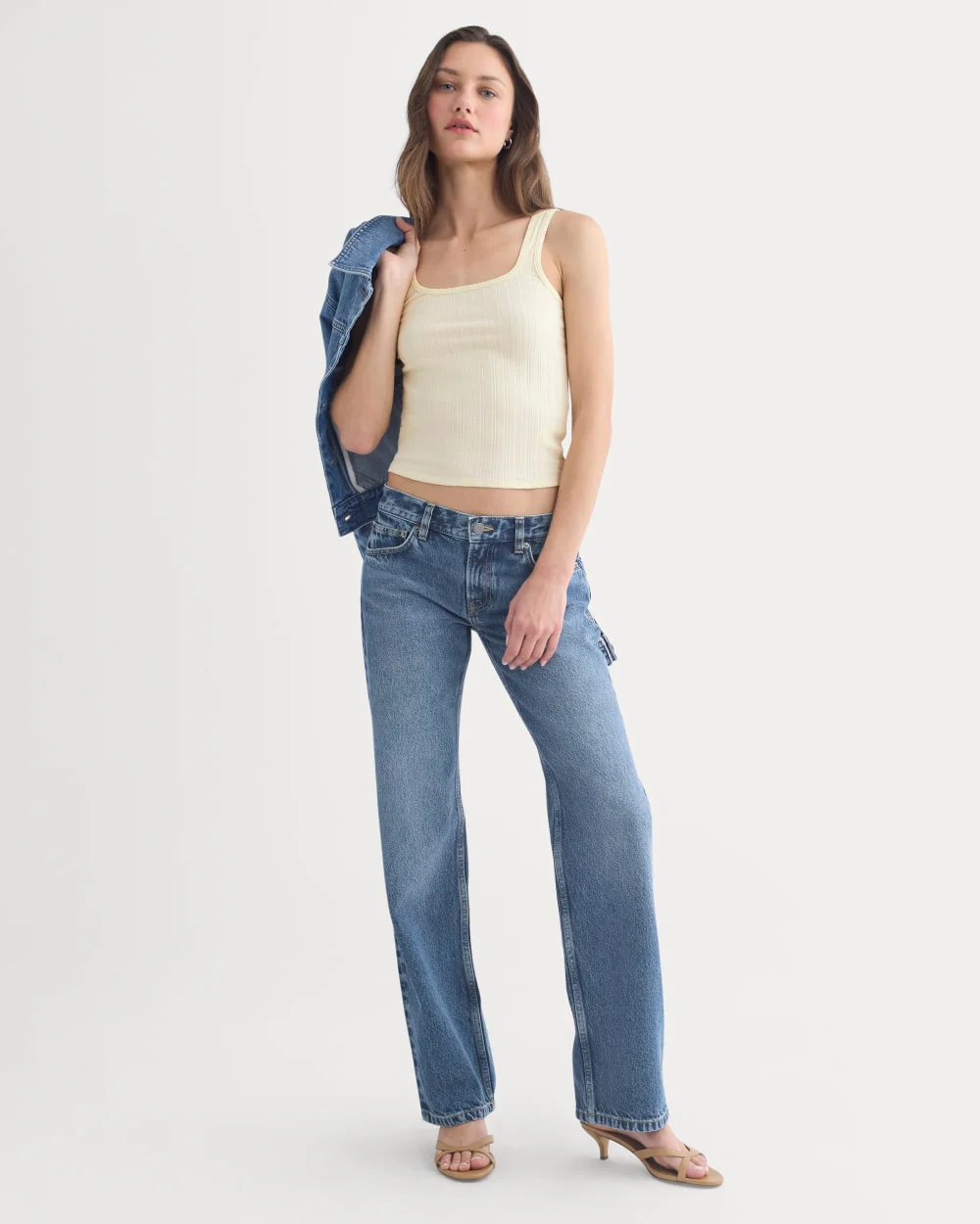 Scoop-Neck Tank in Pointelle | Lemon Icing