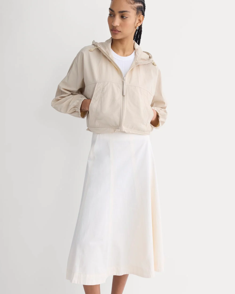 Seamed Midi Skirt | Bone - Image 5