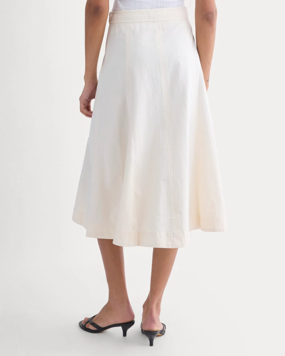 Seamed Midi Skirt | Bone - Image 6