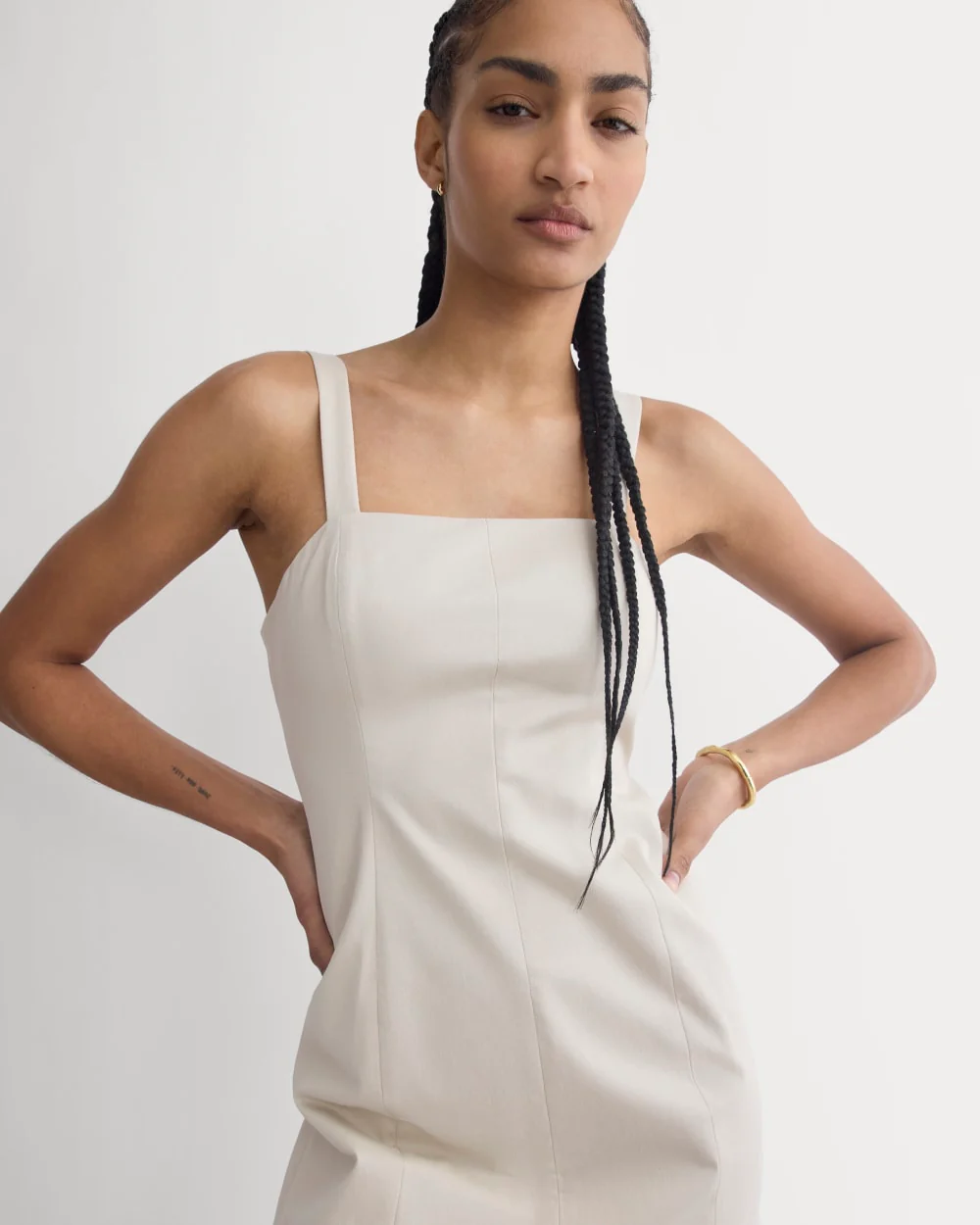 Seamed Mini Dress | Peyote - Image 3